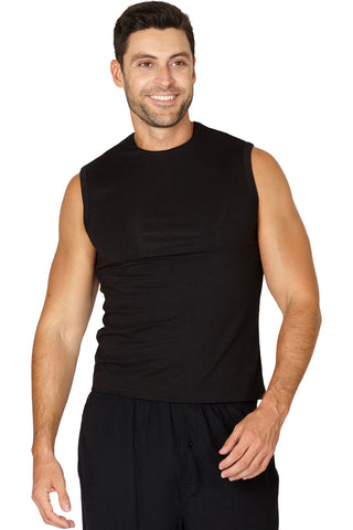 INTIMO Mens Solid Muscle SleevelessTop Shirt