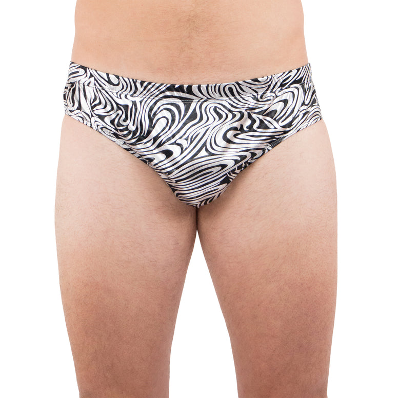 Intimo Mens Silver Swirls Print Bikini Brief Underwear