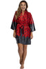 Intimo Womens Woven Polyester Soft Comfy Robe Red Medium