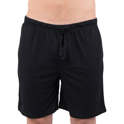 INTIMO Mens Soft Pajama Sleep Short, Black, S