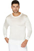 INTIMO Men's Classic Silk Long-Sleeve Pajama T-Shirt Loungewear (Ecru, Small)