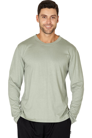 Mens Super Soft Rayon Crew Neck Sleep Top, Sage, X-Large