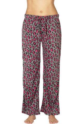 Intimo Womens Printed Microfleece Pajama Pant, Animal, X-Large