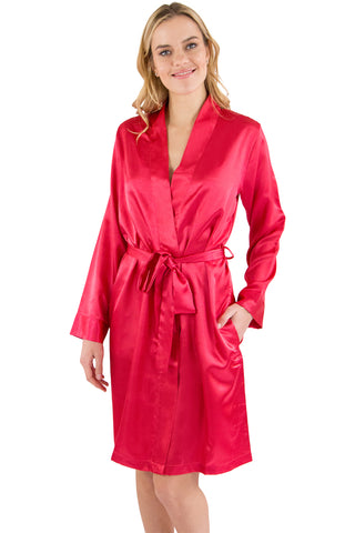 Intimo Womens Satin Kimono Robe