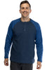 Intimo Mens Cotton Rayon Soft Fleece Henley Long Sleeve Shirt, Large Navy