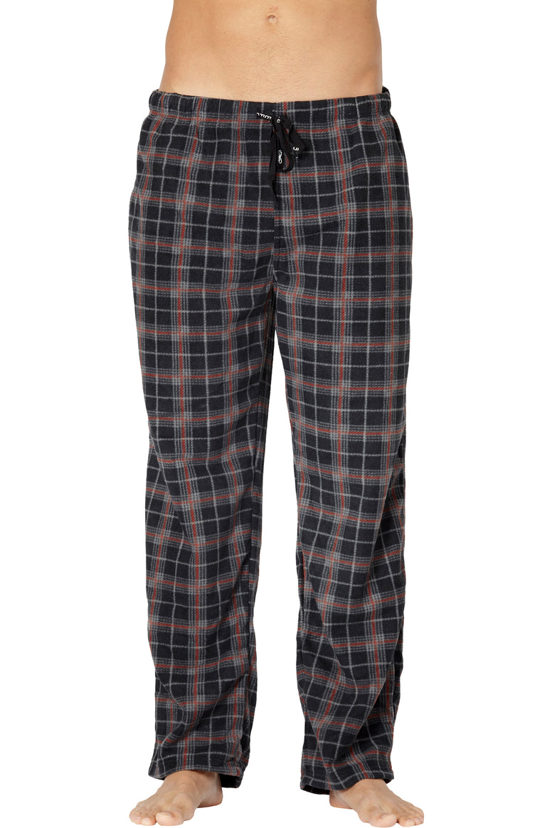 Intimo Mens Microfleece Plaid Lounge Pant