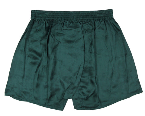 Intimo Mens Classic Herringbone Pattern Silk Boxers (Hunter Green, Medium)