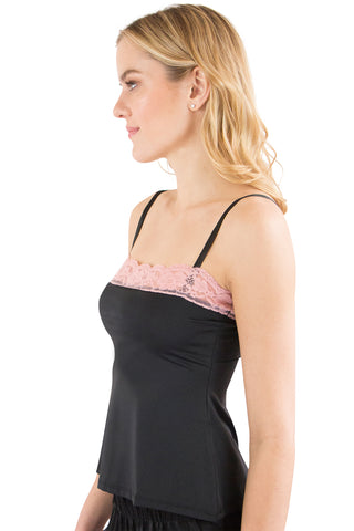 Intimo Womens Microfiber Camisole with Contrast Lace