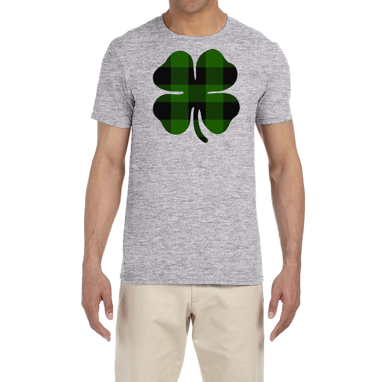 St. Patrick's Day Men's Shirt Plaid Shamrock Saint Paddy's Fun Irish T-Shirt Tee (Small)