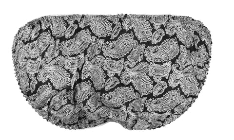 INTIMO Womens Classic Silk String Bikini (Black/Grey Paisley, Small)