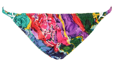 INTIMO Womens Classic Silk String Bikini (Mardi Gras, Small)