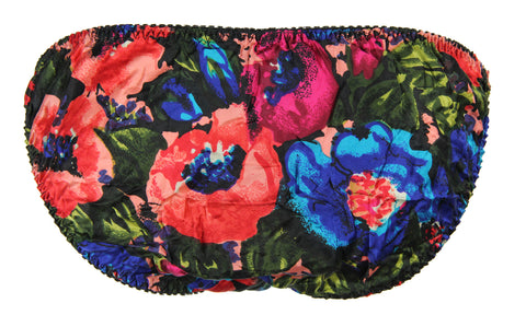 INTIMO Womens Classic Silk String Bikini (Multicolored Floral, Medium)