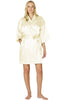 Intimo Womens Poly Charmeuse Robe, Ivory, Large