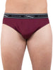 INTIMO Mens Comfy Exposed Waistband Silk Low Rise Brief, Maroon, Small