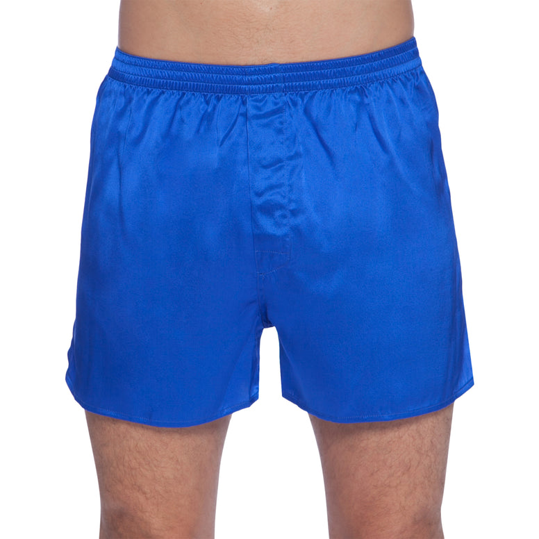 Intimo Mens Classic Silk Boxers, Royal Blue, X-Large