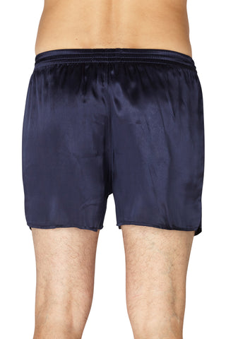 INTIMO Mens Classic Silk Boxers, Navy, Medium