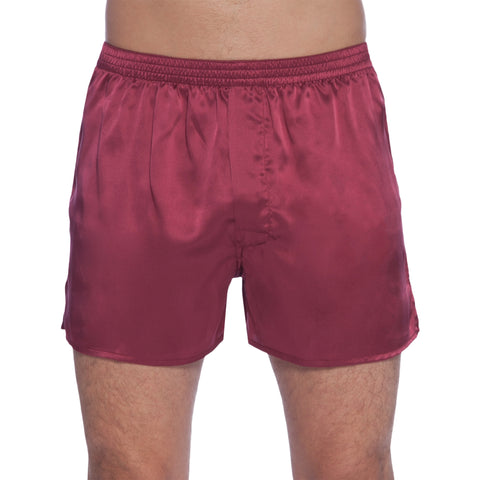 Intimo Mens Classic Silk Boxers, Burgundy XX-LARGE