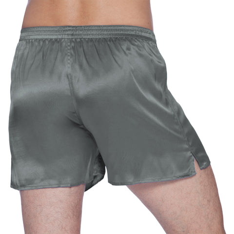 Intimo Mens Classic Silk Boxers, Slate Grey, Small