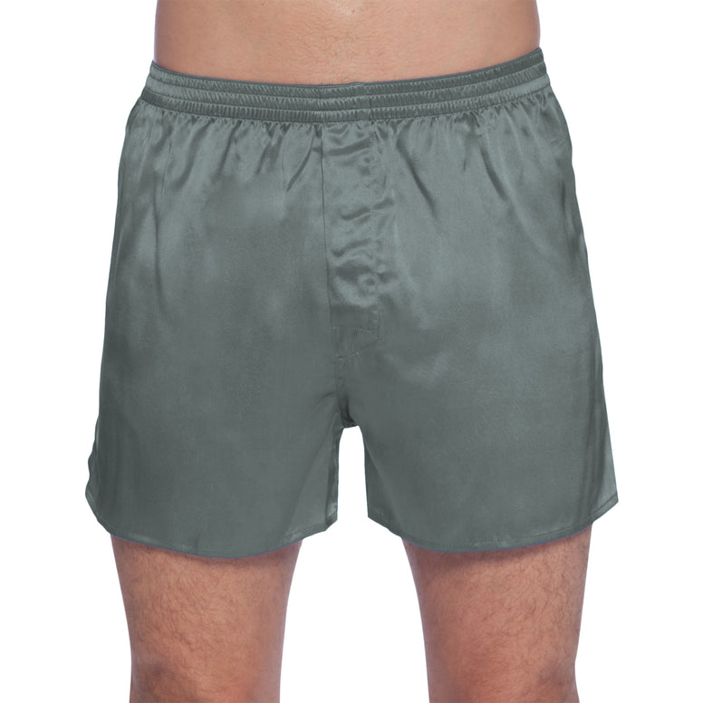 Intimo Mens Classic Silk Boxers, Slate Grey, Large