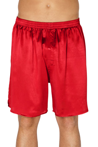 Intimo Mens Classic Silk Boxers - Big & Tall, Red, 2X