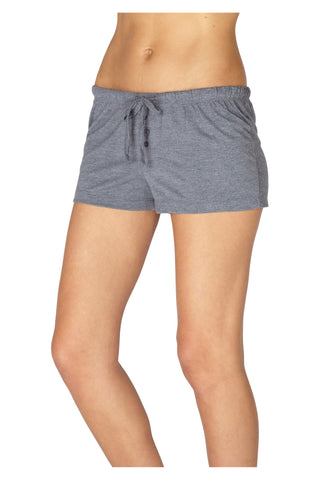 Intimo Womens Soft Knit Boy Short, charcoal h., X-Large