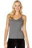 INTIMO Womens Soft Knit Camisole, Charcoal Heather, Small