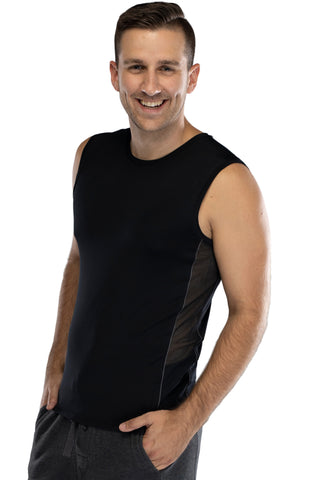 Intimo Mens Workout Fitness Muscle Tee Shirt, Black Medium