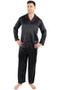 Mens Silk Robe with Piping (XL US (Size 46-48), Black)