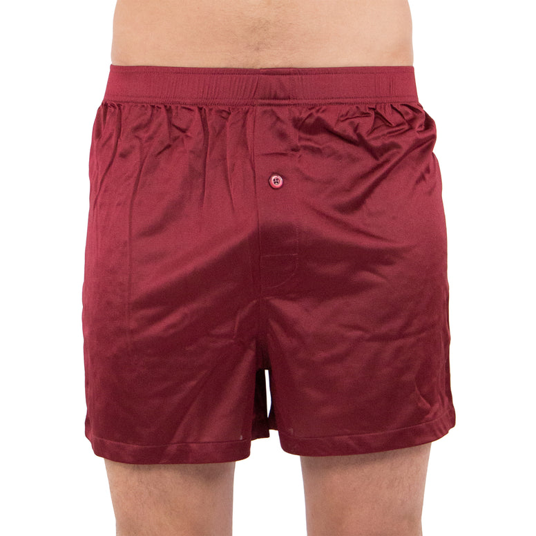 Intimo Mens Tricot Boxer, Burgundy, Medium