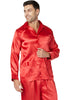 Intimo Mens Satin Pajama Sleep Top with Pockets, Red, Medium